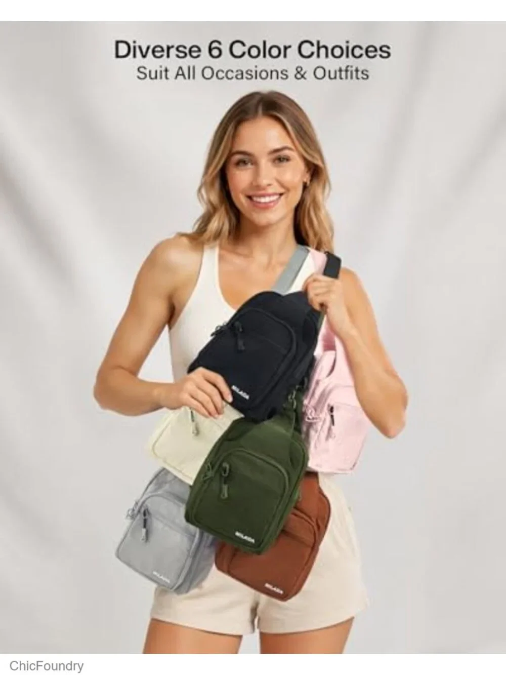 Anti Theft Crossbody Sling Bag RFID Blocking Travel Purse with Multiple Pockets